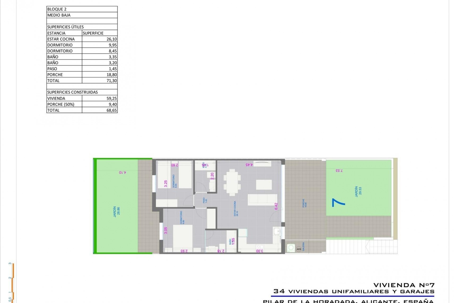 Nybygg - Bungalow -
Pilar de la Horadada - pueblo