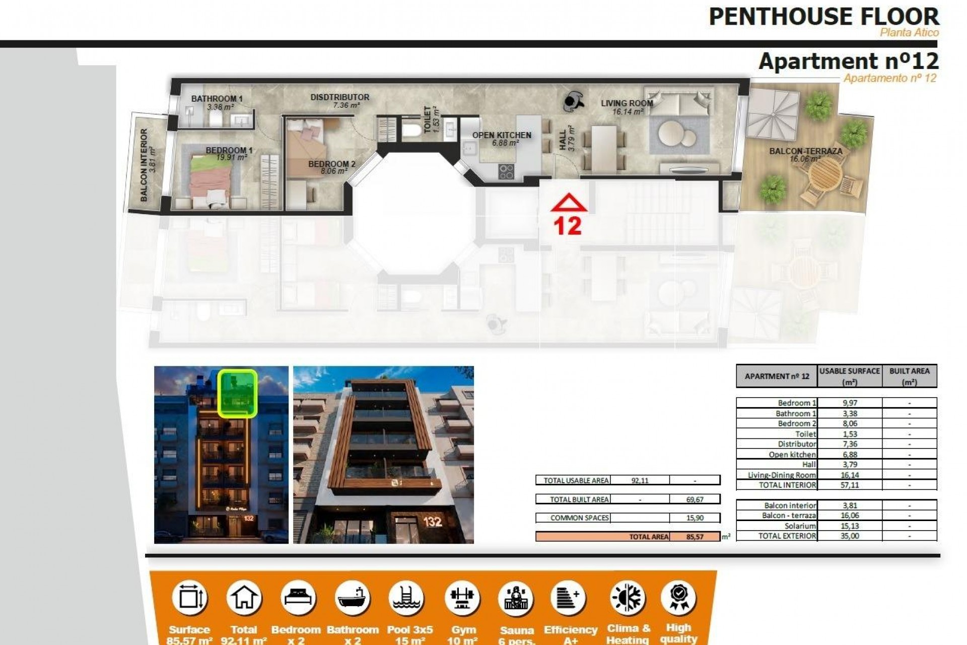 Nybygg - Toppleilighet -
Torrevieja - Playa de El Cura