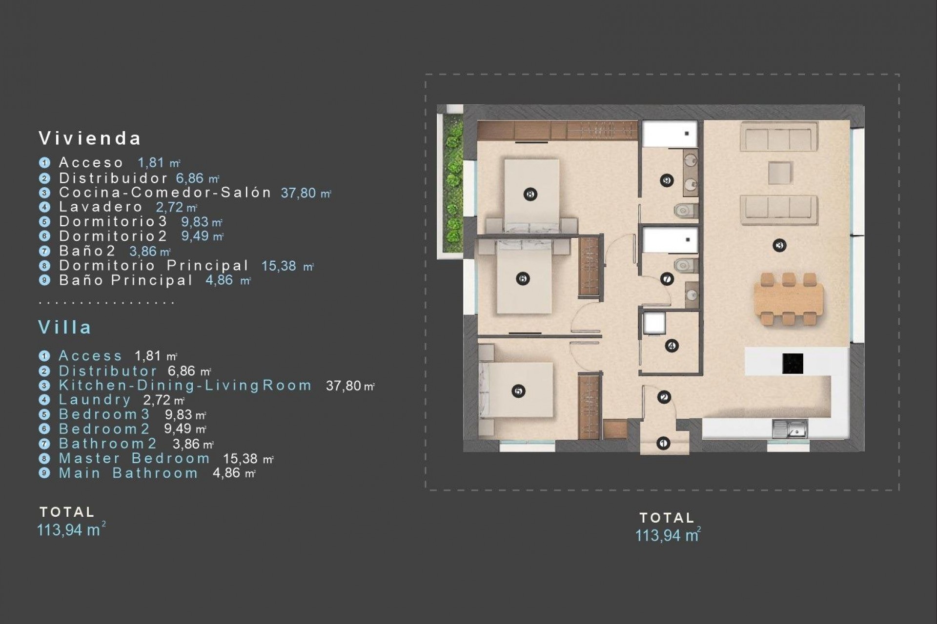 Nybygg - Villa -
Orihuela Costa - Las Filipinas