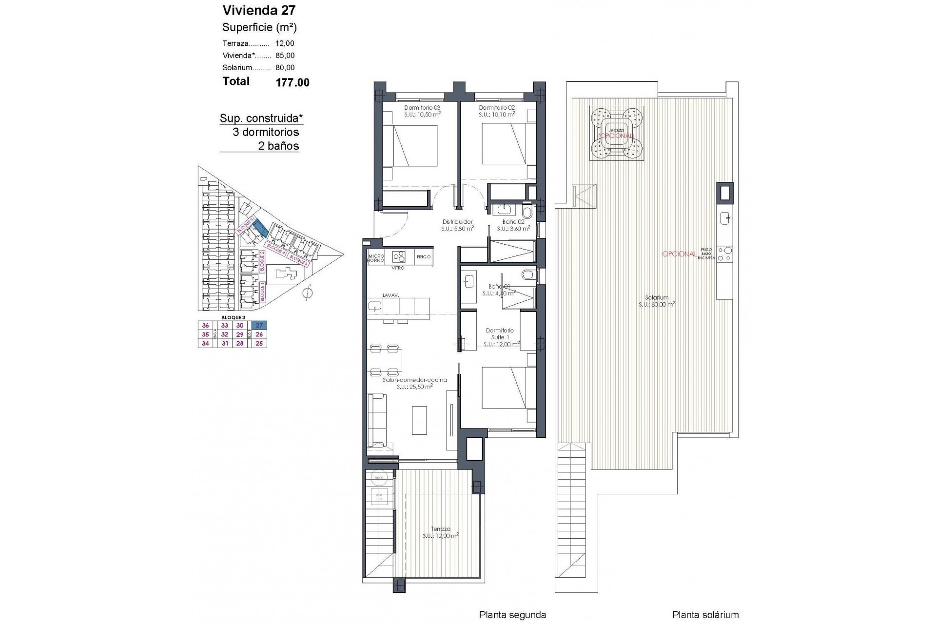 Nybyggnation - Takvåning -
Los Alcazares - Serena Golf
