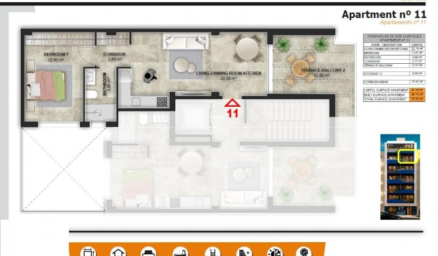 Nybyggnation - Takvåning -
Torrevieja - Playa del Acequión