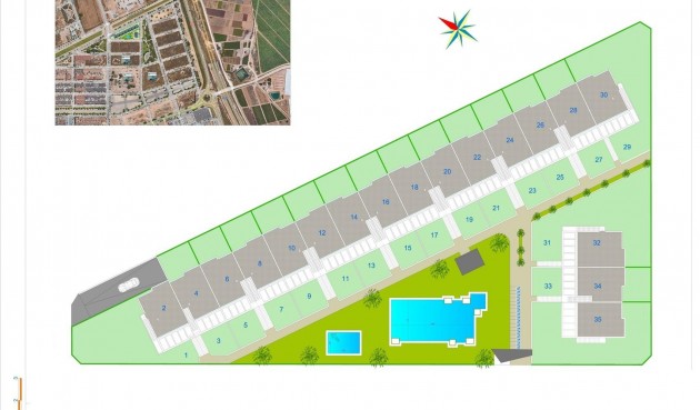 Nybyggnation - Bungalow -
Pilar de la Horadada - pueblo