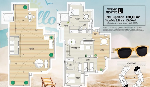 Nybygg - Toppleilighet -
La Manga del Mar Menor - La Manga